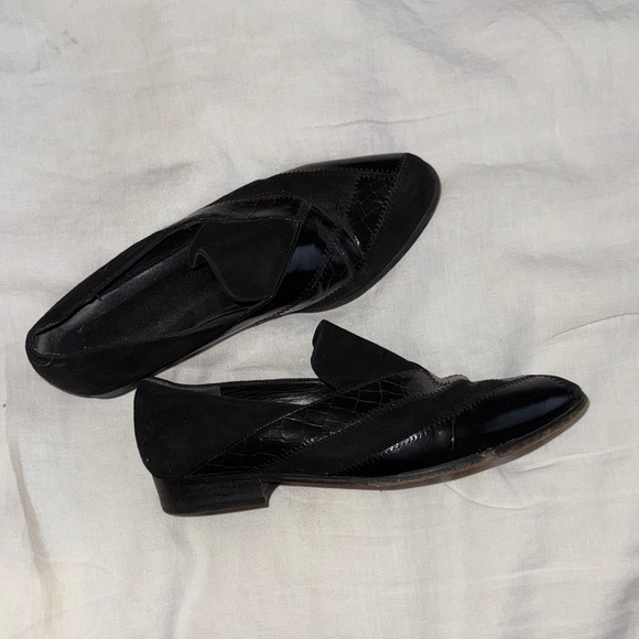 ROBERT CLERGIE PARIS  Black FLATS loafers 38 - Picture 3 of 10